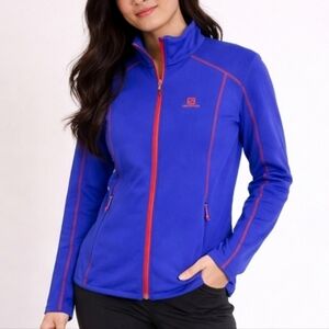 Salomon Women's Size M Blue Red Full Zip Ski Jacket Winter Snow Outdoor